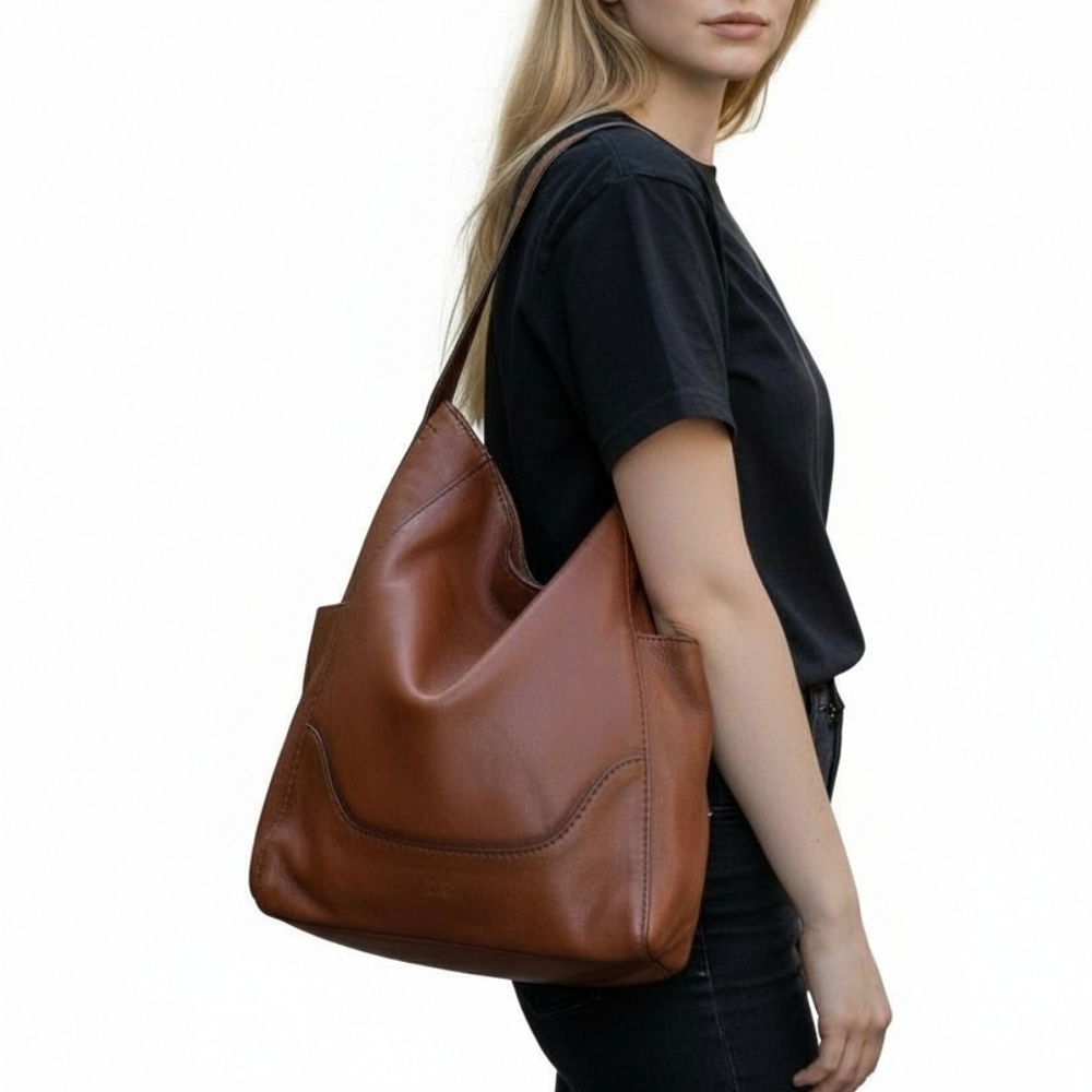 Frye Leather Side Pocket Shoulder Bag Great Condition - Picture 2 of 12